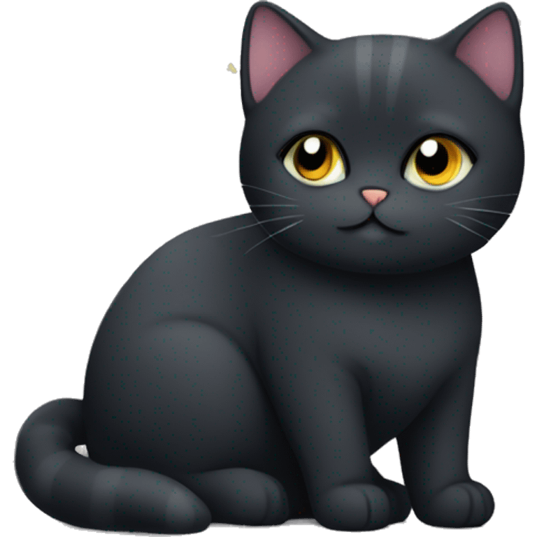 Black British shorthair cat saying good night with stars  emoji