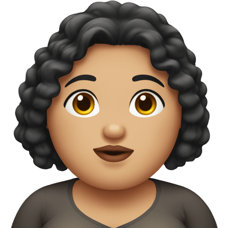 Overweight Southeast Asian woman with black curly hair. emoji