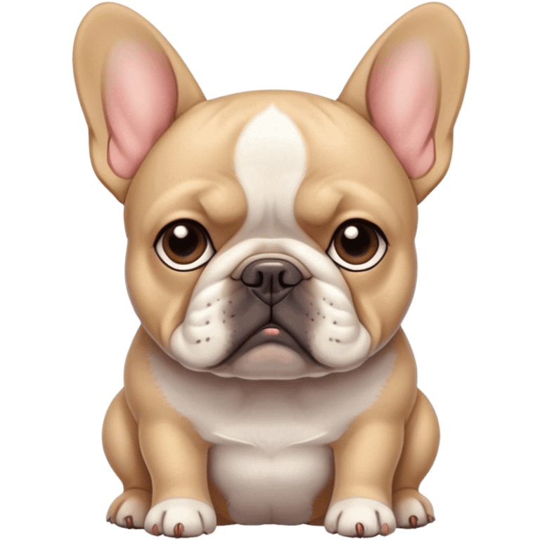 french bulldog, sad emoji