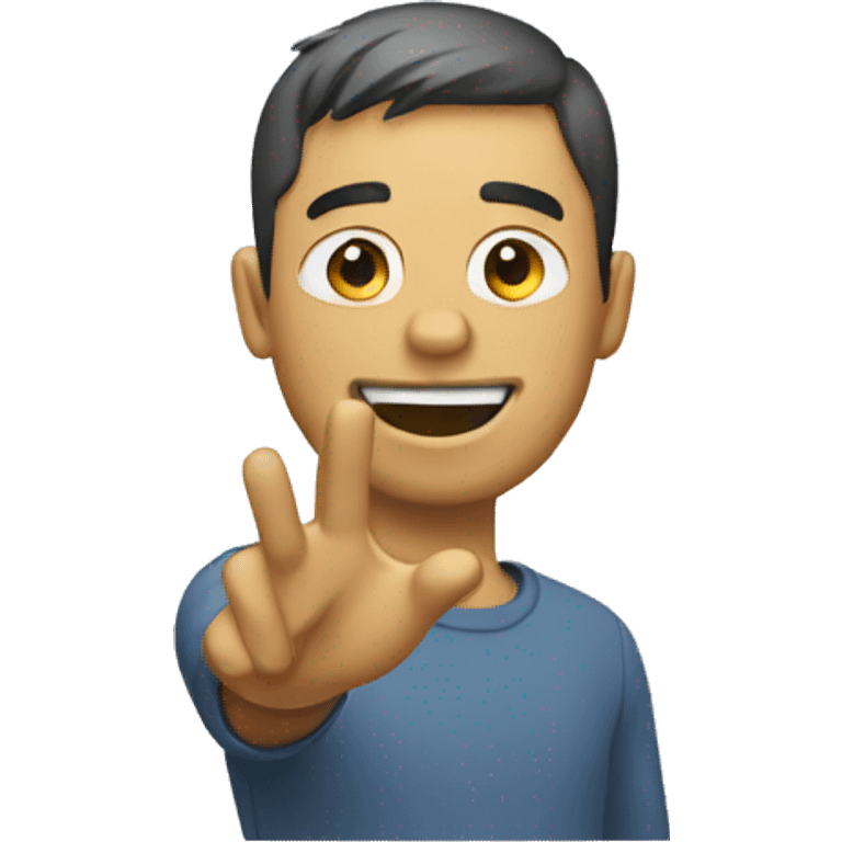 waving man with skinfade haircut emoji