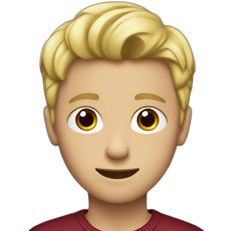 blond teenage boy with maroon shirt emoji