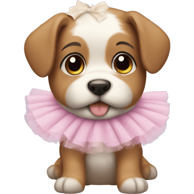 Puppy wearing tutu emoji