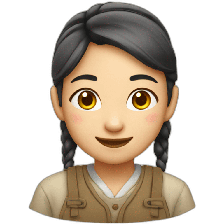 asian farmer girl smiling emoji