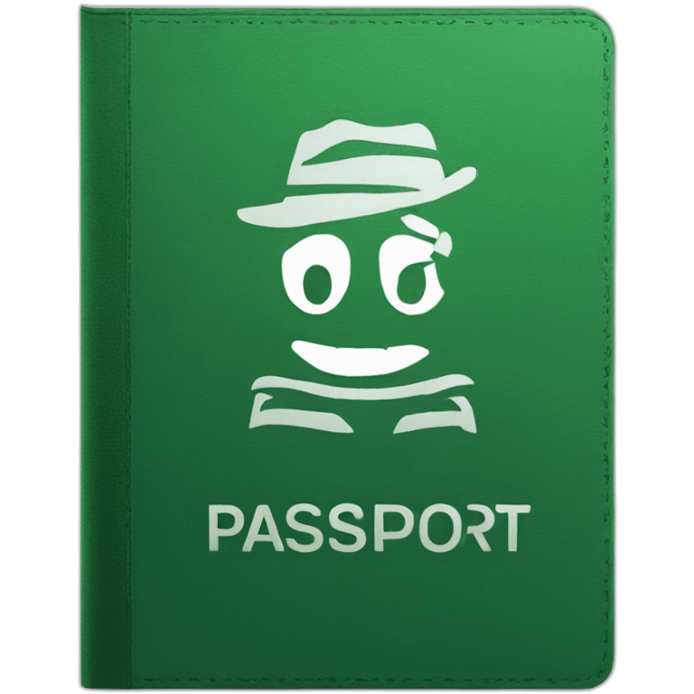 dark green passport with letter emoji