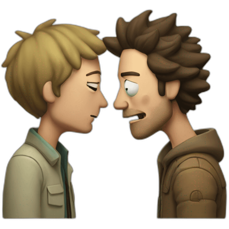 Rick kissing morty emoji