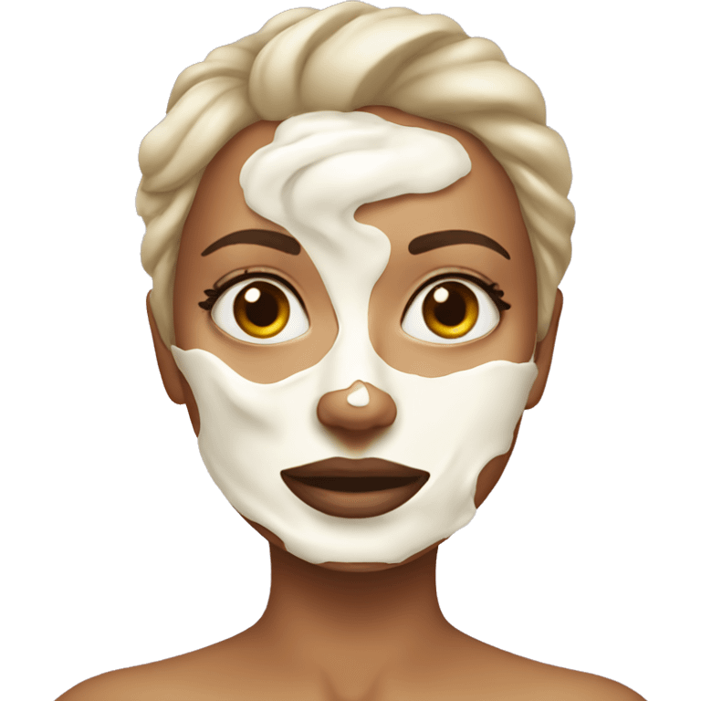 women with cream on her face emoji