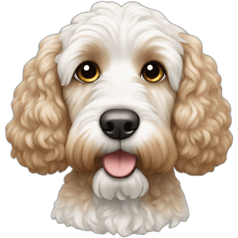 white and tan cockapoo emoji