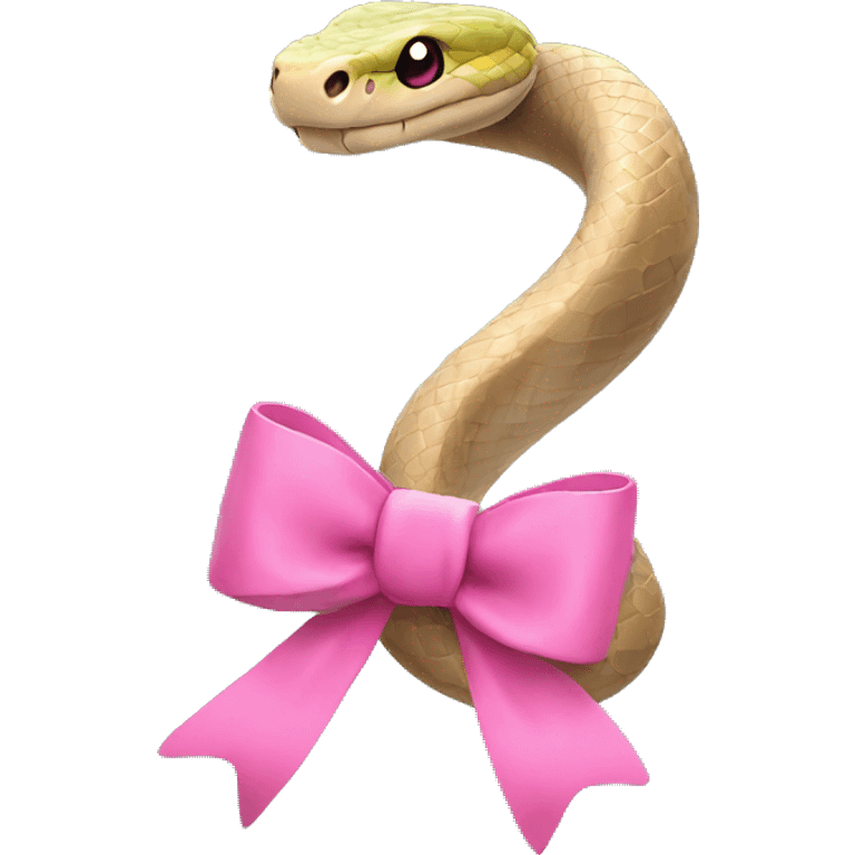 Snake with a pink bow emoji