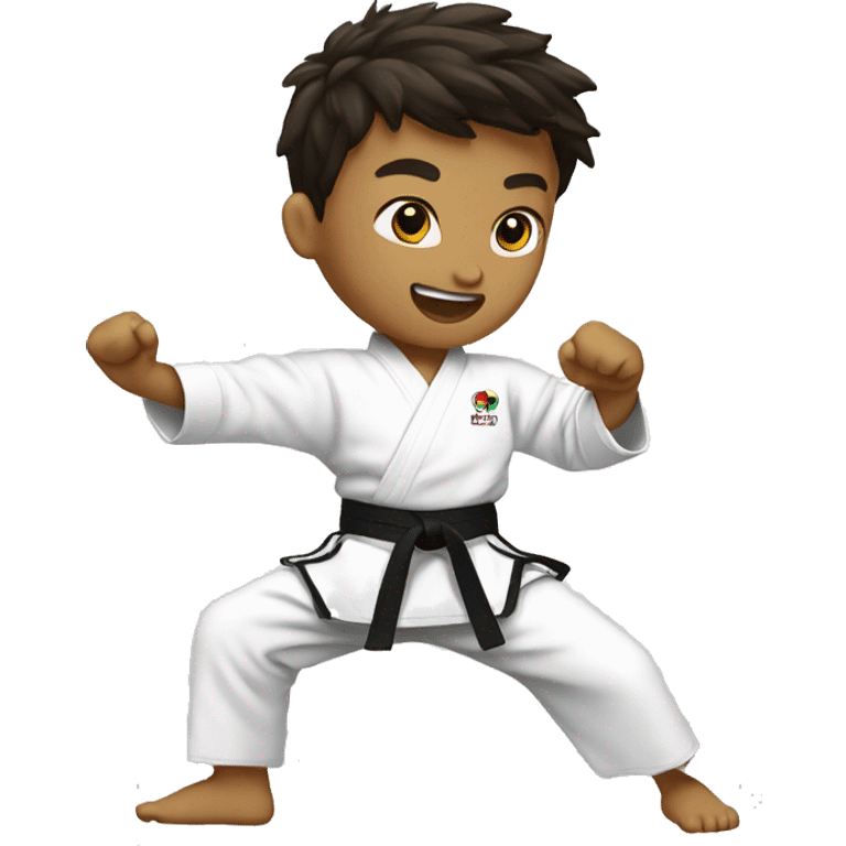 taekwondo kid kicking emoji