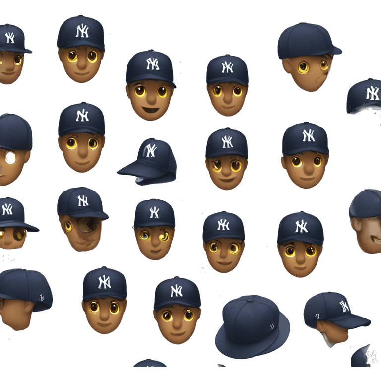 New York yankee hat WITH LONG BRIM emoji