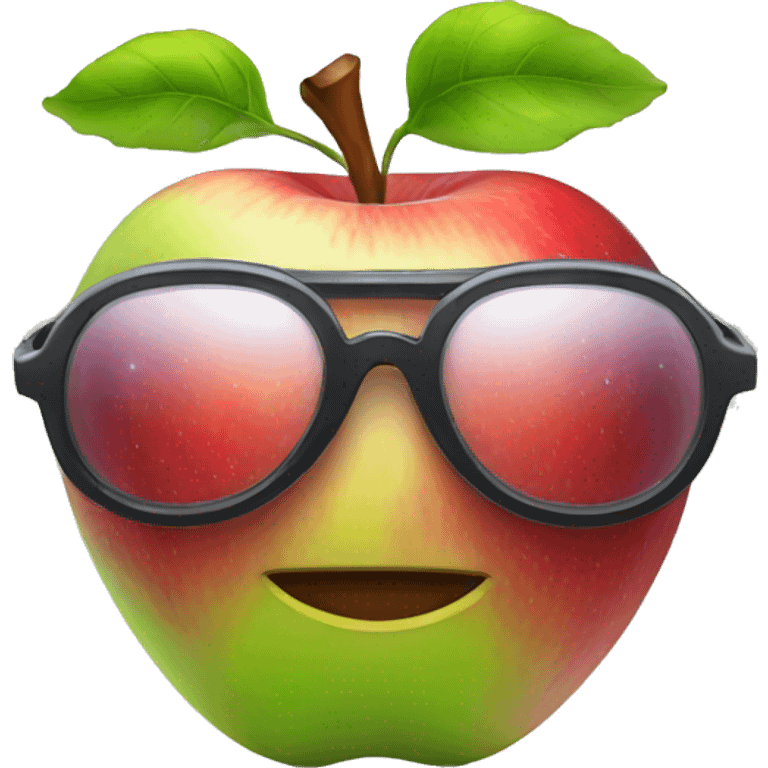 apple with futuristic glasses emoji