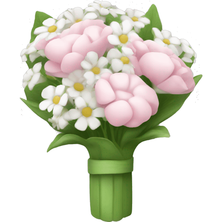 baby pink flower bouquet with white flowers emoji