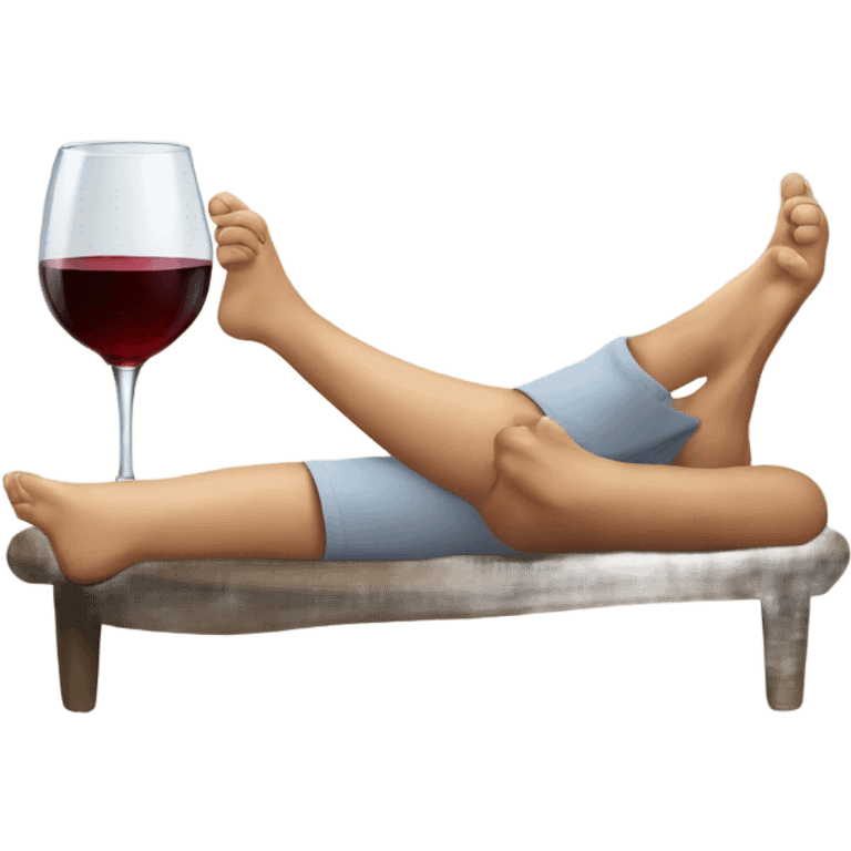 foot massage drinking wine emoji