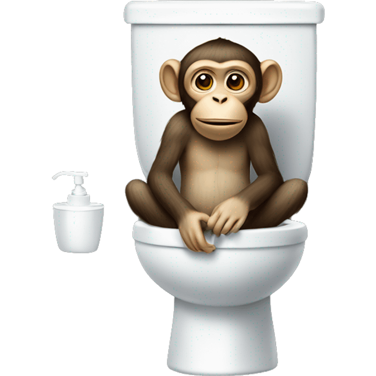 Monkey sitting on the toilette emoji