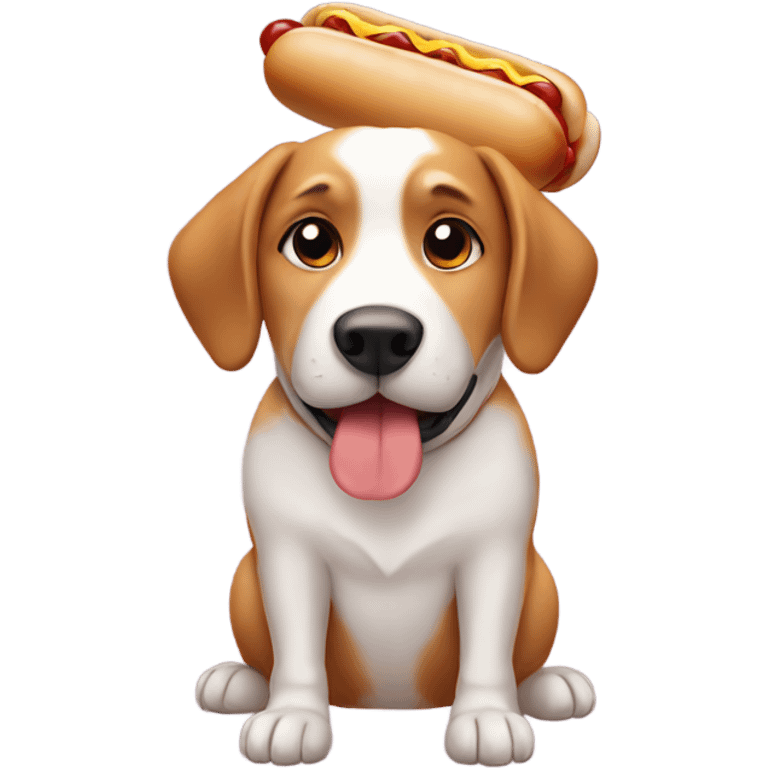 Dog in a hotdog bun emoji