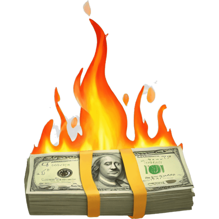 Money burning  emoji