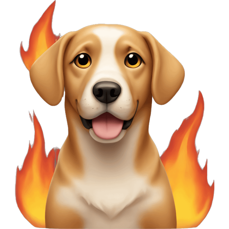 dog in front of fire emoji