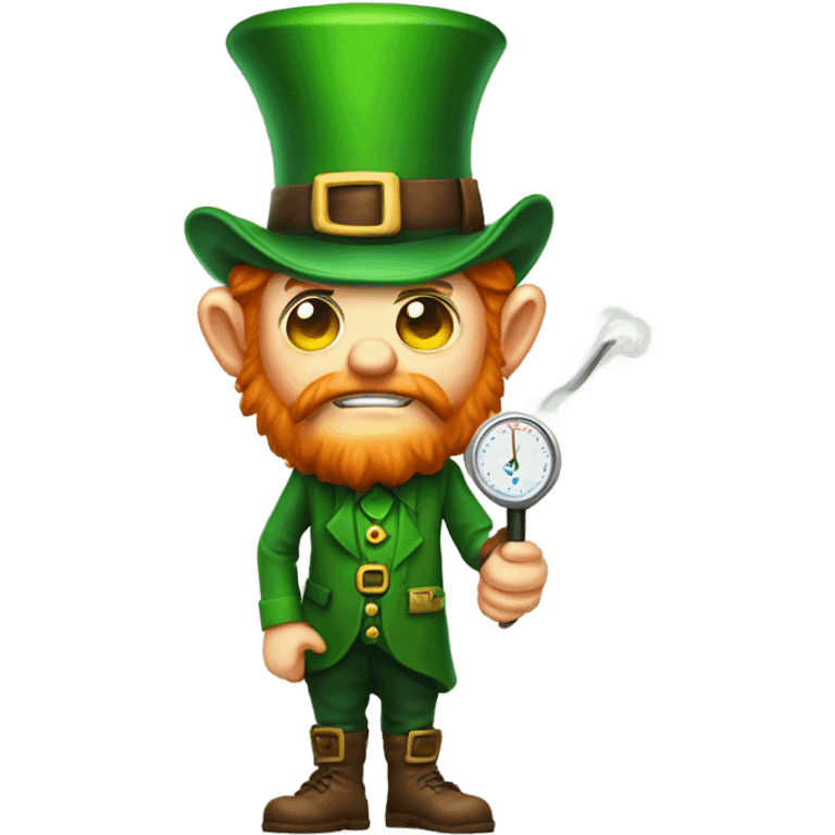 leprechaun with fever and thermometer emoji