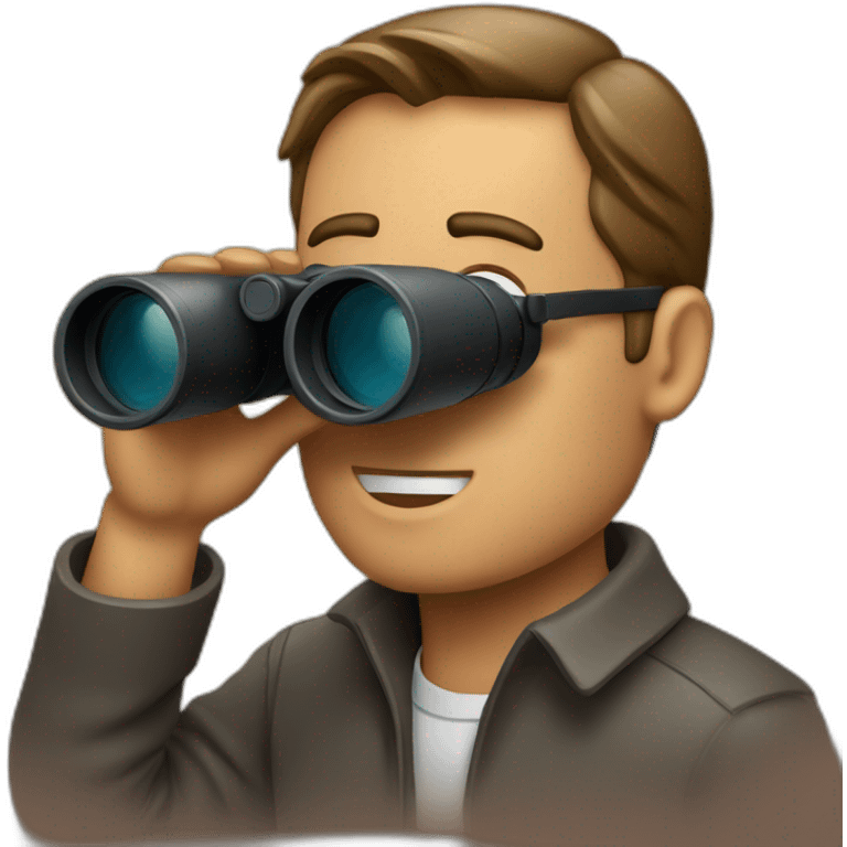 A man looking something through binoculars  emoji