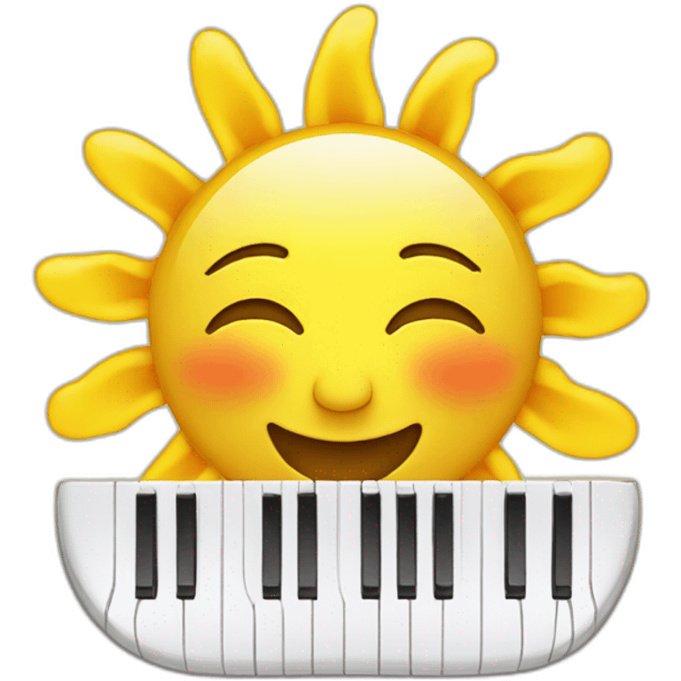 sunshine with face and a keyboard emoji