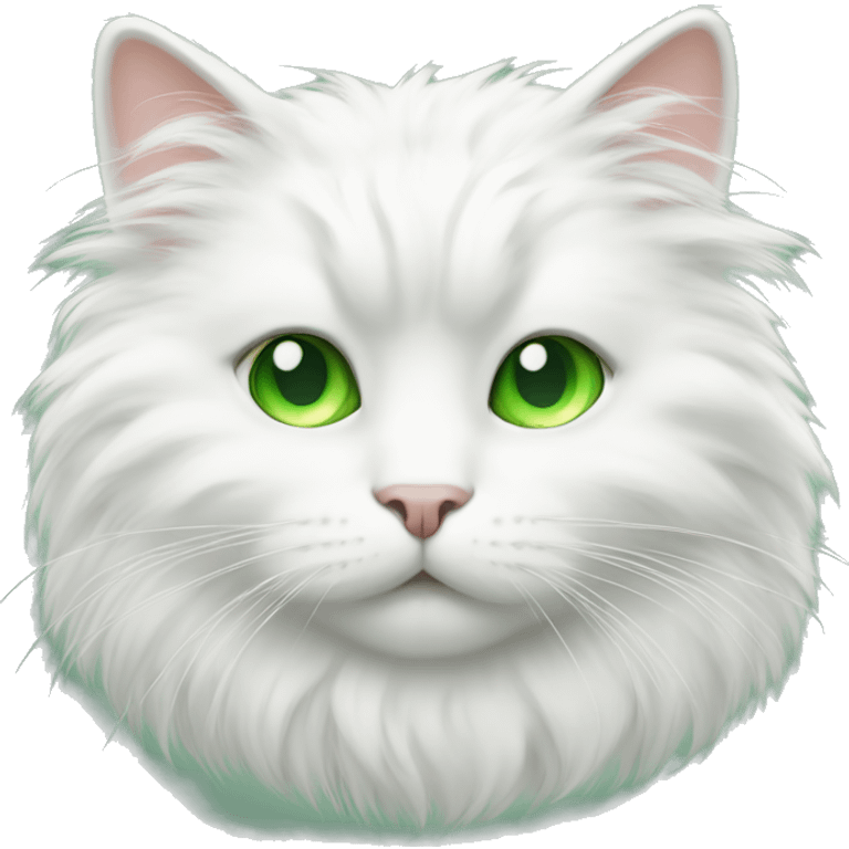 green eyed fluffy white cat emoji