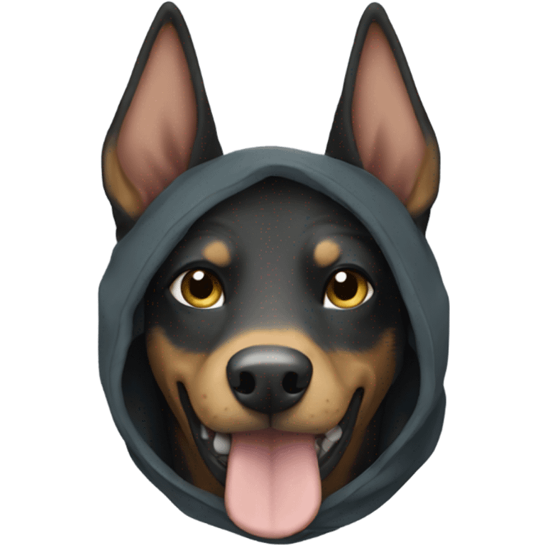 Kelpie wearing hoodie emoji