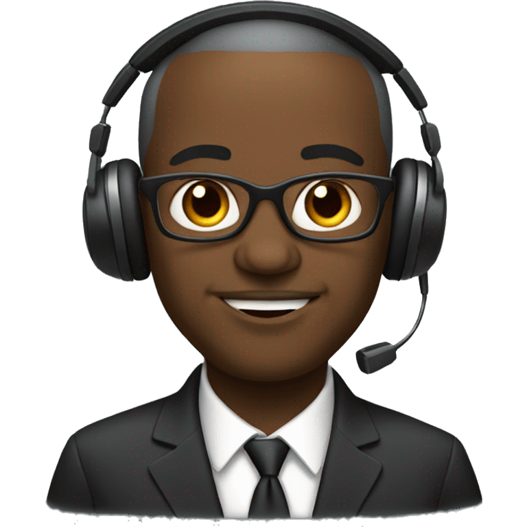 Black dad political professor with headphones emoji