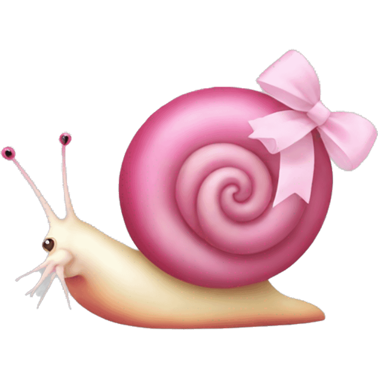 apple snail emoji with pink bow  emoji