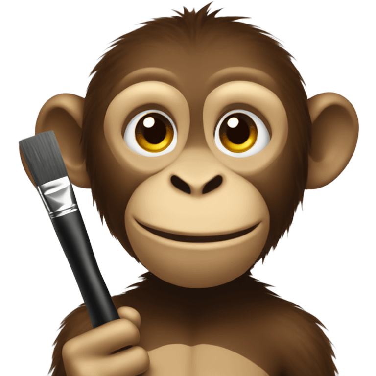 Monkey holding paintbrush  emoji