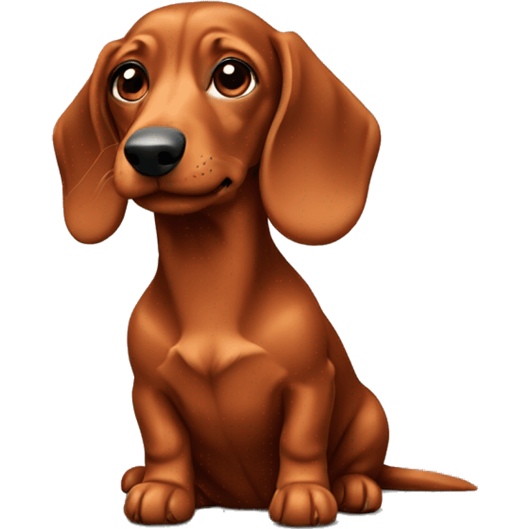 red haired dachshund sitting emoji