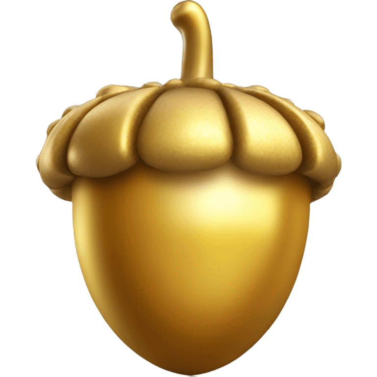 shiny gold Acorn with stem  emoji