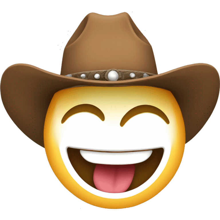 Laughing face with cowboy hat emoji