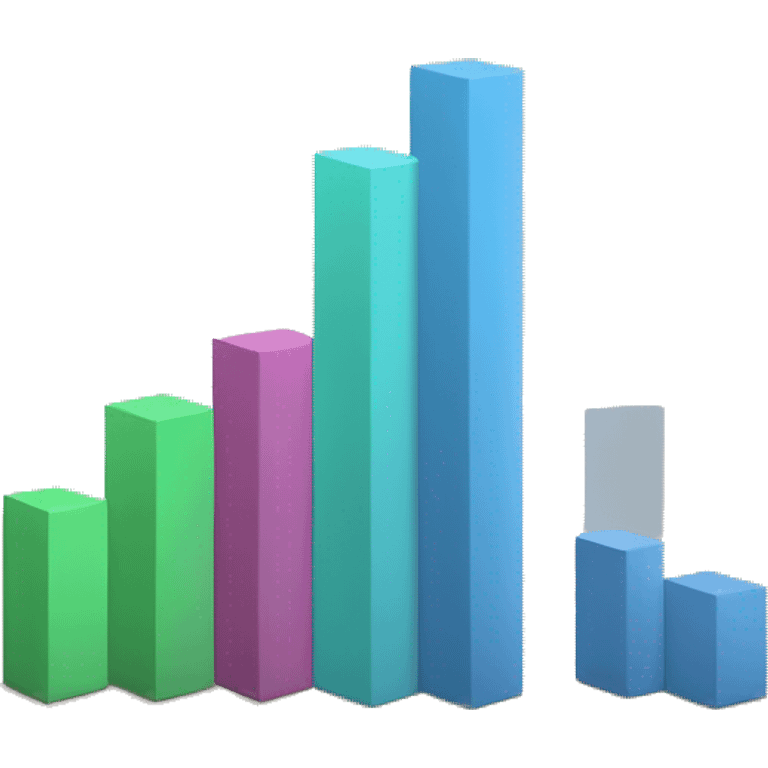 3D bar graph, line graph emoji