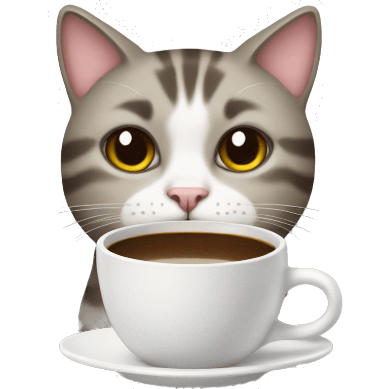 Cat with a Cup of coffee  emoji