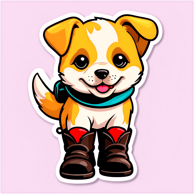 Puppie wearing boots emoji