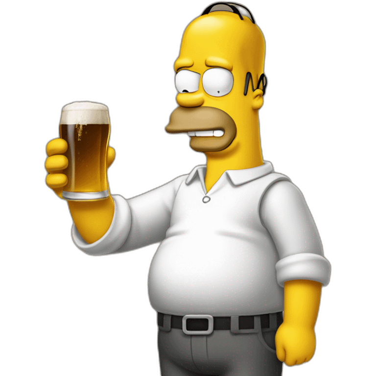 Homer entrain de boire une biere emoji