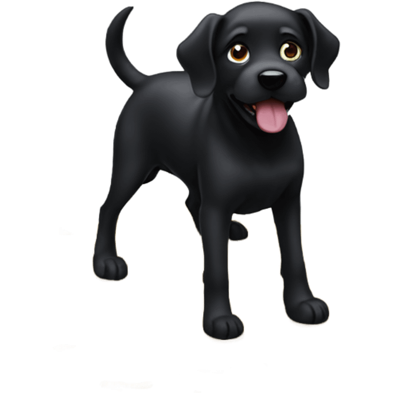 Black dog making a mess emoji