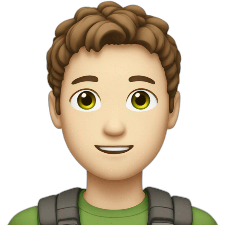 japanese guy with green eyes and brown hair emoji