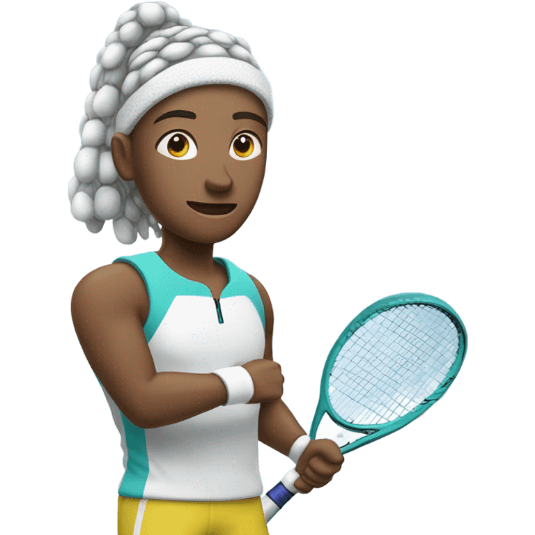 Tennis player in snow emoji