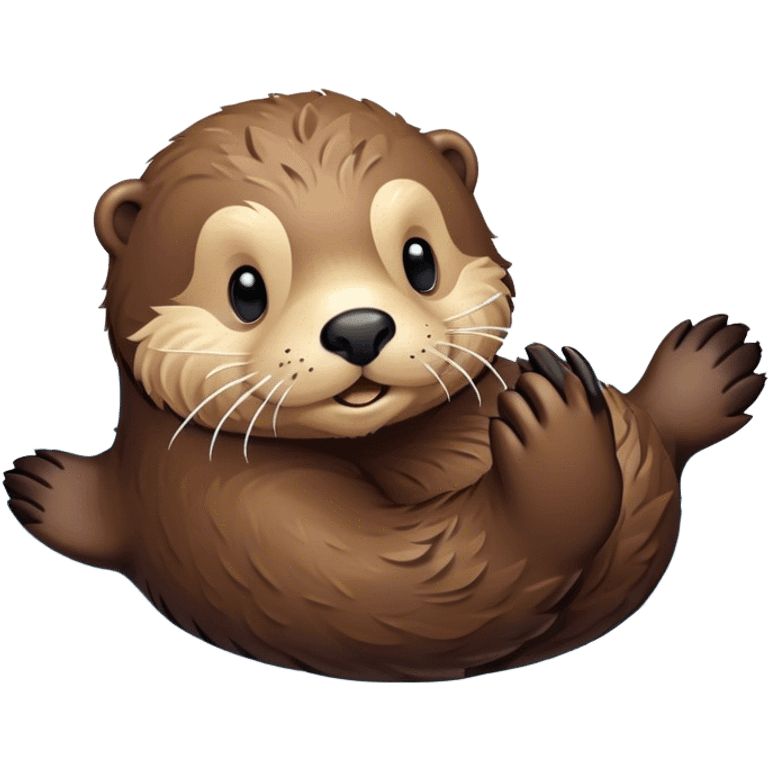 Disney-style, sea otter floating in water emoji