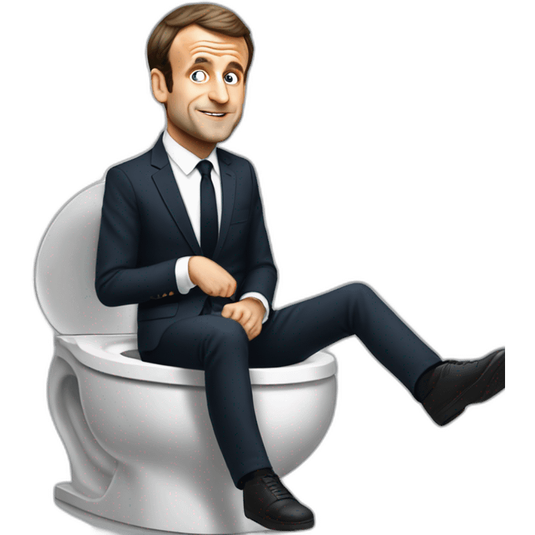 Emmanuel Macron on toilet emoji