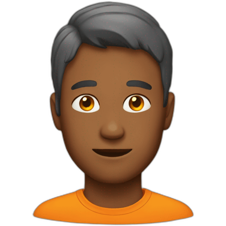 man with a orange cat in his head emoji