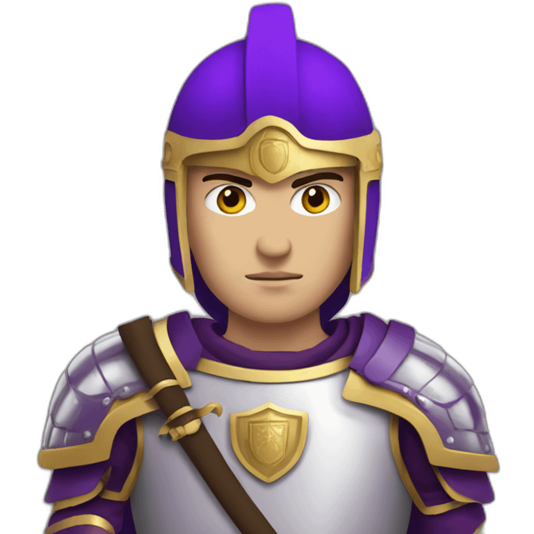 byzantine soldier with white skin and purple armor facing forward emoji