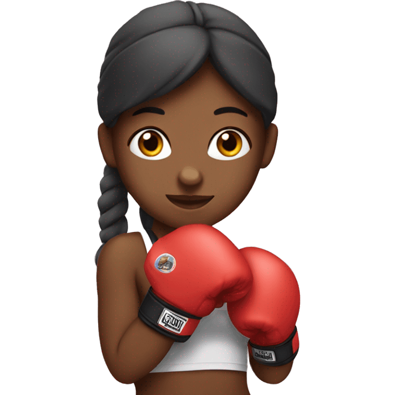 Boxer girl with gloves emoji