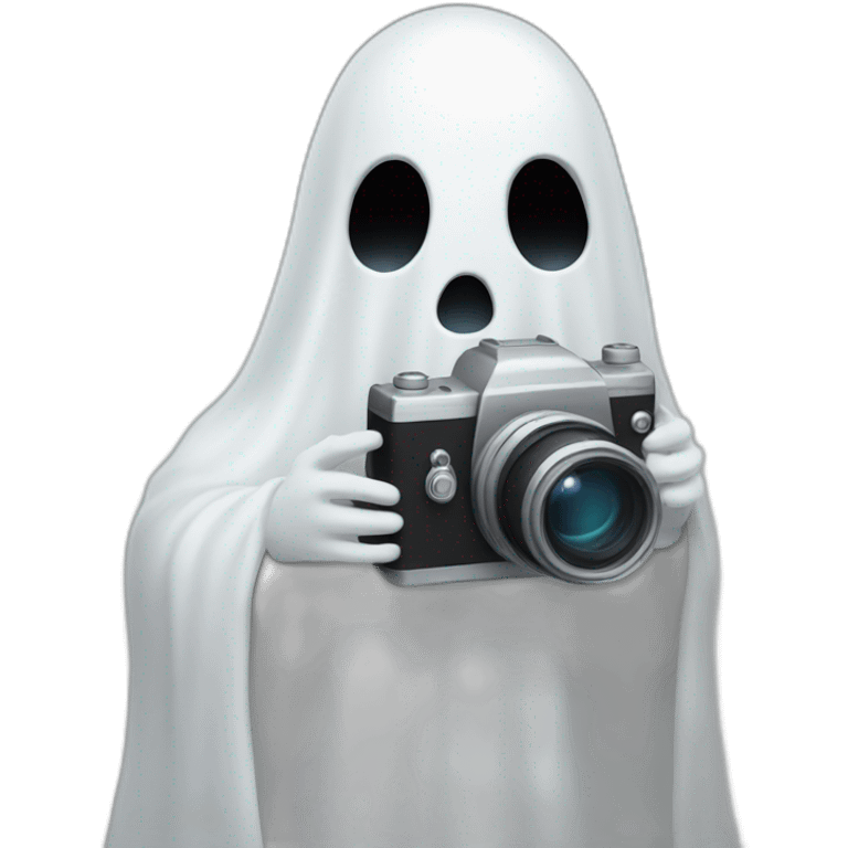 Ghost holding a camera emoji