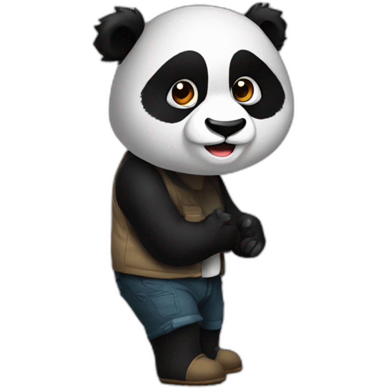 Kafasının üstünde duran bir panda emoji