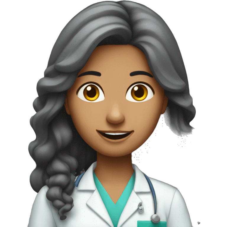 Long hair Indian girl dentist emoji