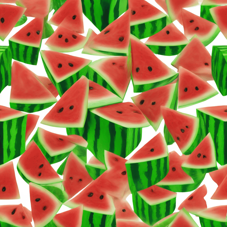 Cube shaped watermelon emoji