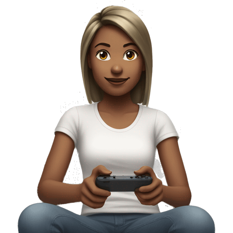 Self care girl playing nintendo switch emoji