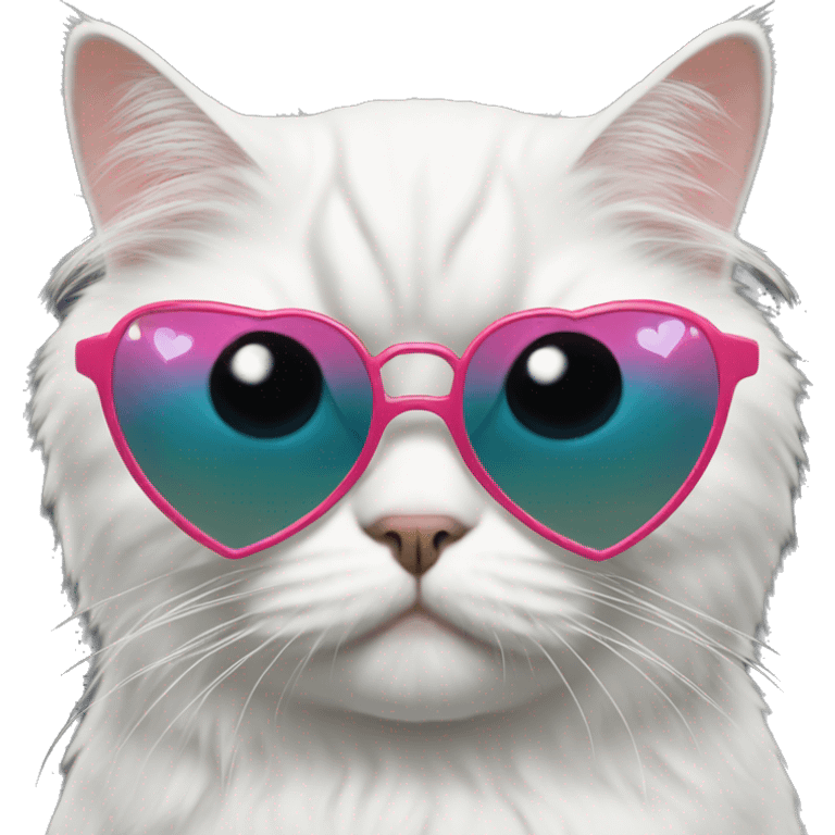 Persian cat with heart sunglasses on emoji